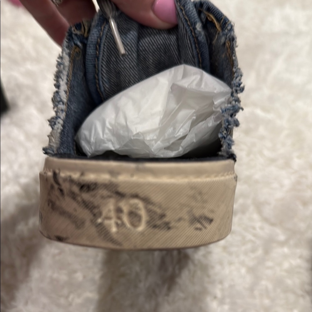 Balenciaga women distressed look Denim Sneakers new never worn - Picture 10 of 10